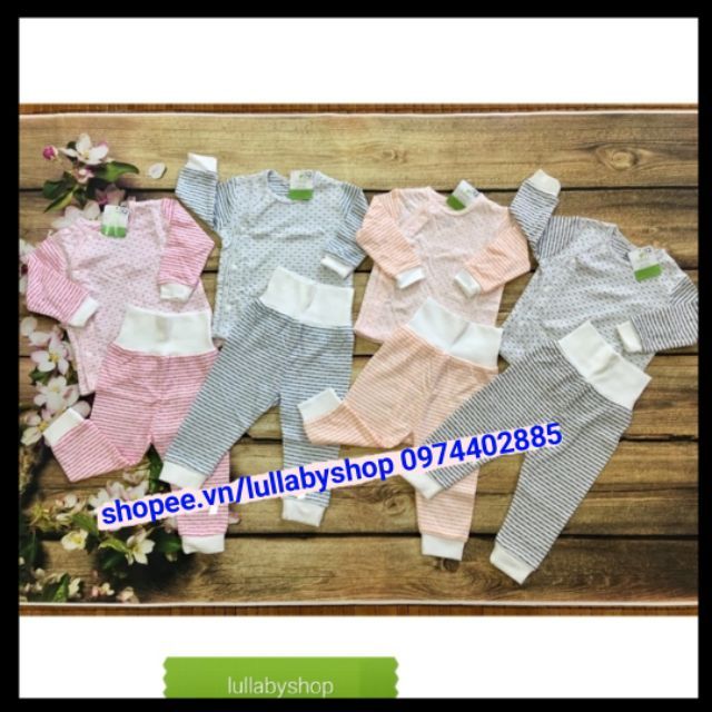 Bộ Lullaby áo cài lệch, quần cạp cao không chun cao  cấp