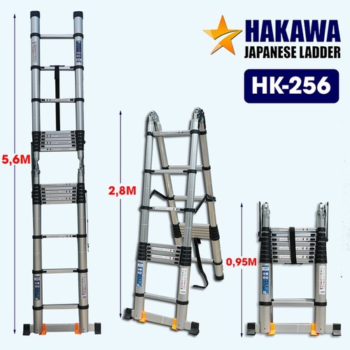 Thang nhôm rút đôi chữ A Hakawa HK-256 5m6