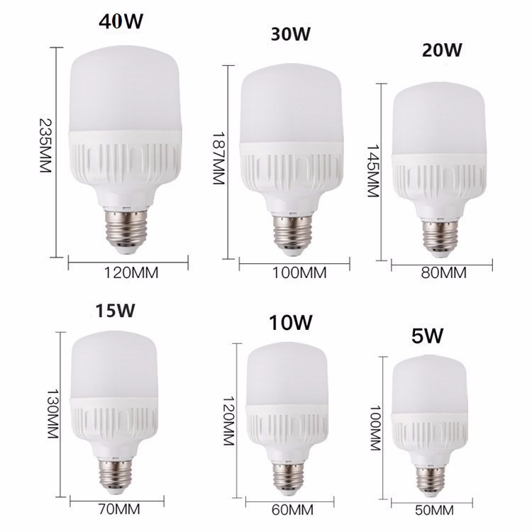 BÓNG ĐÈN LED BÚP TRỤ 10W,20W, 40W, 50W TIẾT KIỆM ĐIỆN 220v