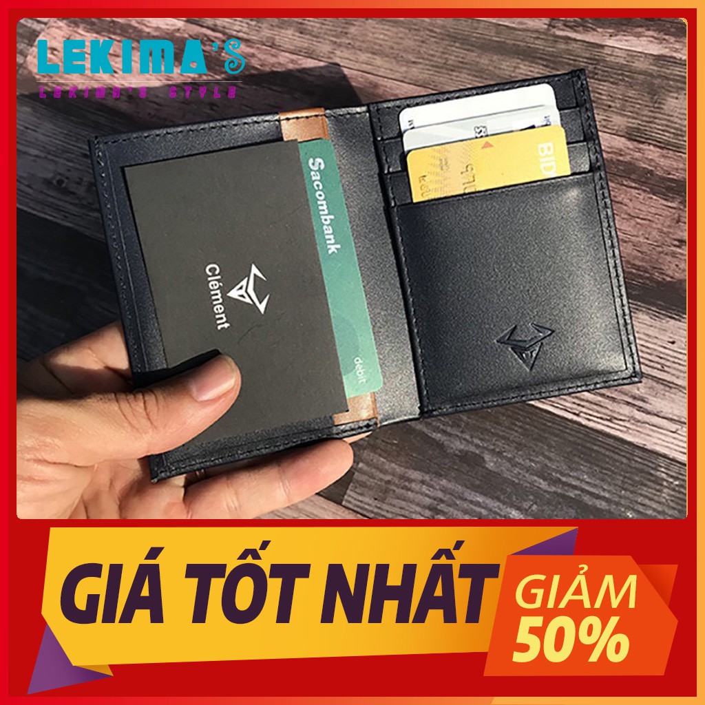 [Chính Hãng - Da Bò Thật 100%] Ví Da Bò Nam Clément Kiểu Đứng [BH 12 tháng - Full Box]