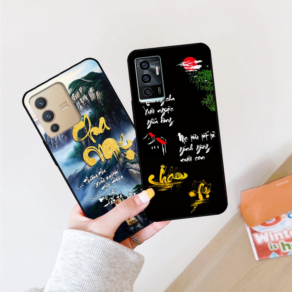 Ốp lưng Vivo V23e - Vivo V23 5G in hình phong cách chữ thư pháp cha mẹ, tài lộc