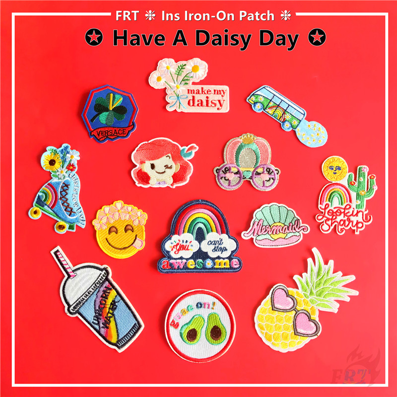 1 Miếng Dán Ủi Quần Áo Hình Quả Bơ Và Hoa Cúc