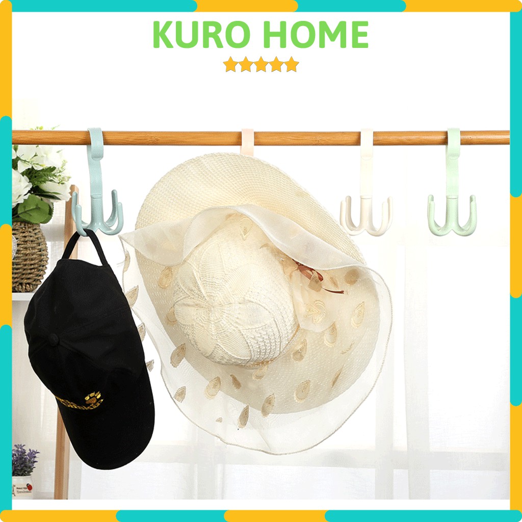 Móc nhựa treo quần áo, mũ, nón, đồ dạc dạng xoay 360 độ tiện lợi KuroHome