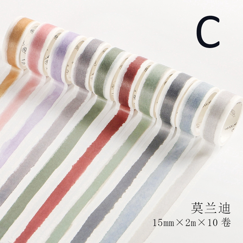 Bộ 10 cuộn băng keo màu cơ bản