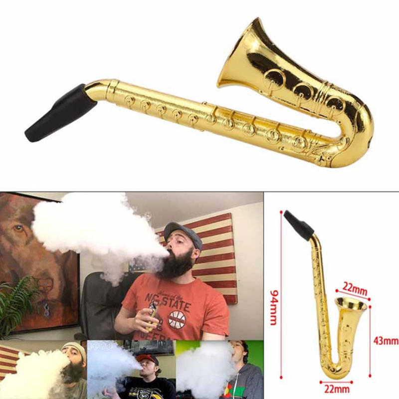 Tẩu Thuốc Lá Bằng Kim Loại Hình Kèn Saxophone