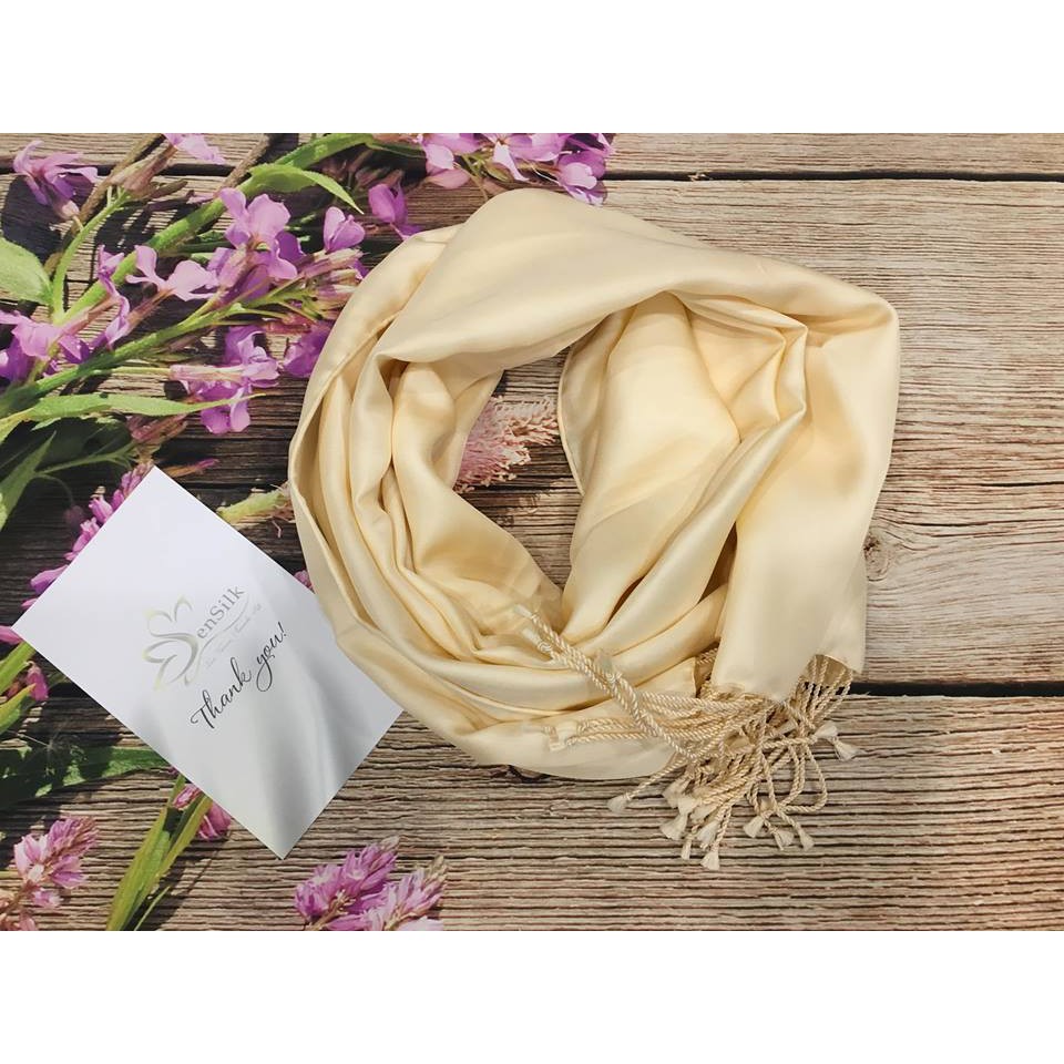 Khăn Lụa SenSilk Luxury Vàng Nude