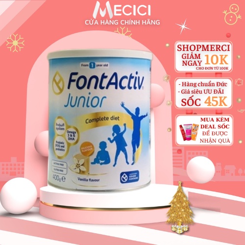 Sữa tăng chiều cao FontActiv Junior cho bé từ 1 tuổi đến 14 tuổi, 400gr - Shop Mecici