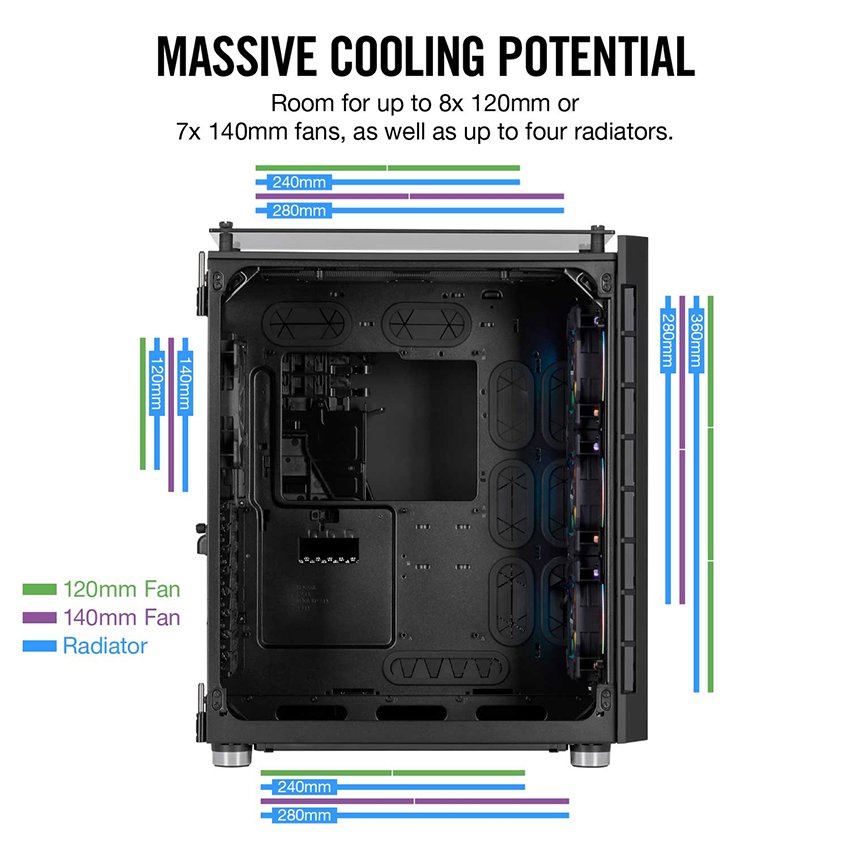 [Mã SKAMCLU9 giảm 10% đơn 100K] Vỏ Case Corsair 680X RGB TG