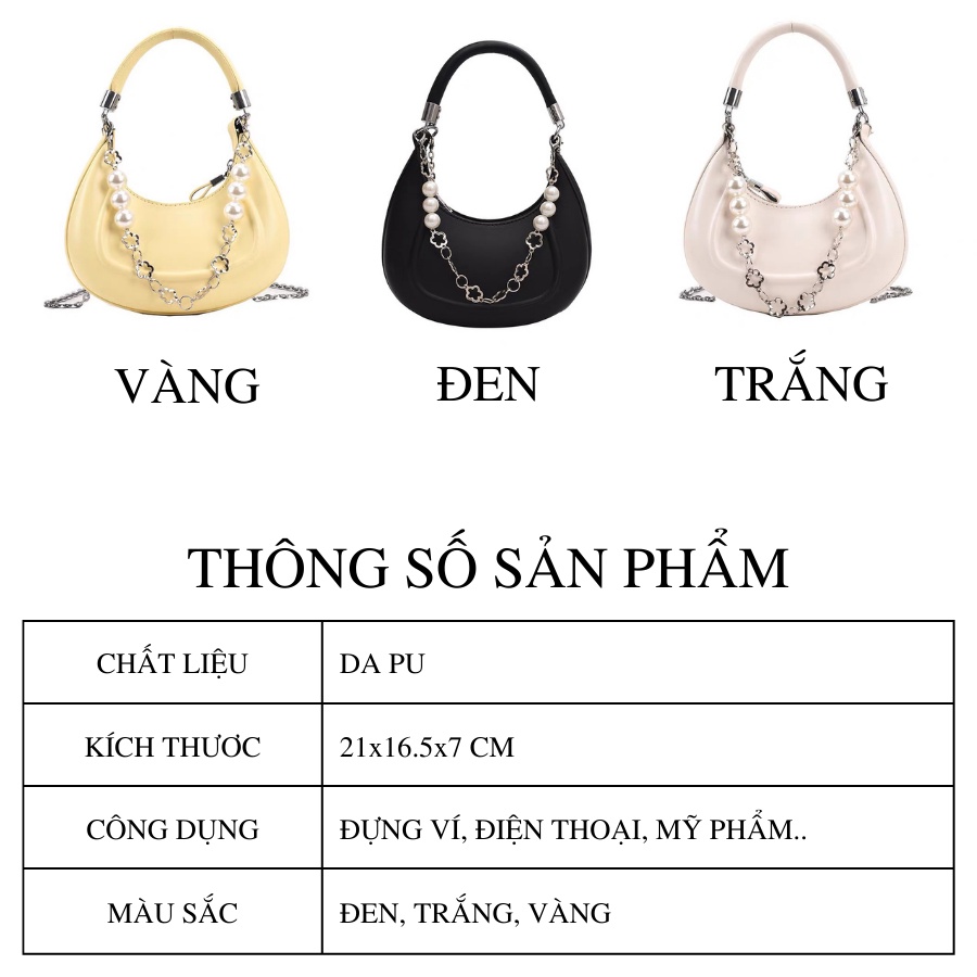 Túi xách nữ kẹp nách đeo vai dây cầm tay cao cấp thời trang công sở đi tiệc YADASI STORE TX08