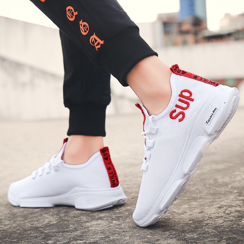 Giày Sneaker Nam thể thao màu trắng cổ cao cho học sinh phong cách Hàn Quốc TAKUTA mã SUT001