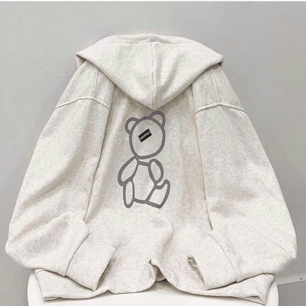 Áo Hoodie Nam Nữ,Áo Khoác Nỉ Form Rộng in Hình Chú Gấu Phản Quang Siêu Chất tp131 [NewUnisex]