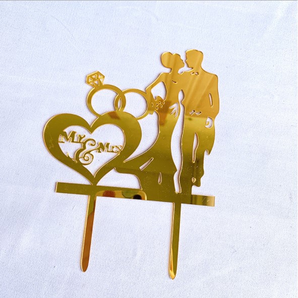 Que Cắm Trang Trí Bánh Kem Hình Cô Dâu Chú Rể Cho Ngày Lễ Tình Nhân