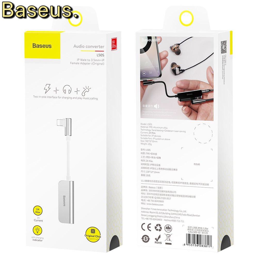 Cáp jack chuyển đổi Lightning sang lightning + 3.5mm CALL50S Baseus Hàng Chính Hãng