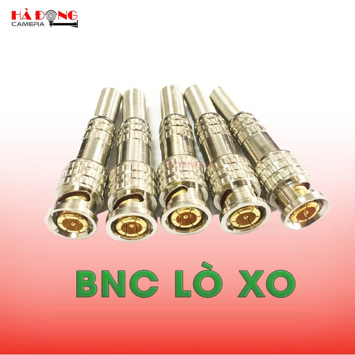 Jack BNC lò xo lõi đồng chống chờn vít màu vàng nhạt