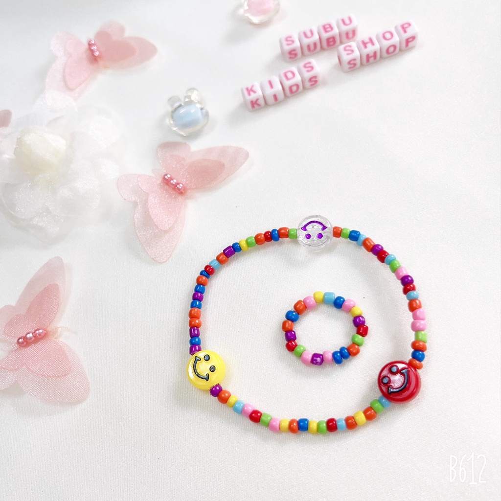 Vòng tay, lắc tay hạt cườm hanmade pastel vintage phong cách Hàn Quốc siêu dễ thương