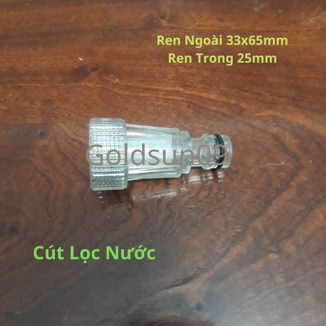 Cút Lọc Nước Máy Rửa Xe Cao Áp Gia Đình Mini  Kích Thước:33x65mm (Ren Trong 25mm) Bằng Nhựa-goldsun79