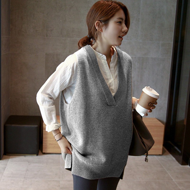 Áo len đan cộc tay dáng dài phong cách Hàn Quốc nữ tính