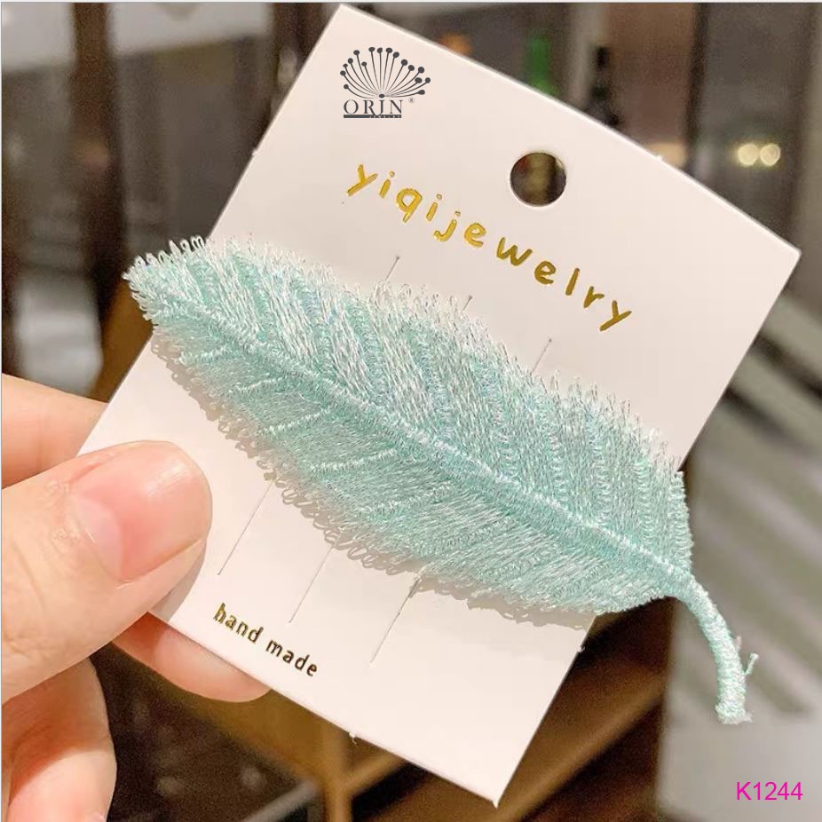 Kẹp tóc chiếc lá nhiều màu dễ thương thời trang cao cấp Orin K1244