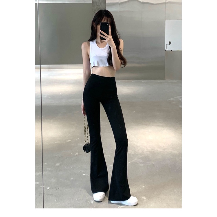 COZOK Quần dài lưng cao ống rộng thời trang năng động