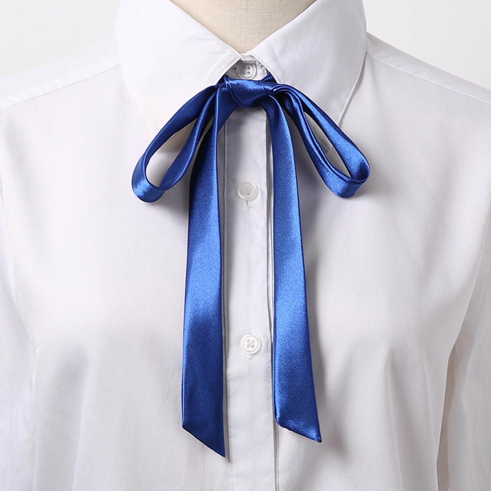 Chic Ribbons Knot Elegant Satin Bowtie Bow Tie Lithe Ribbon Tassel Student Vintage Shirt Accessory Cravat/Multicolor