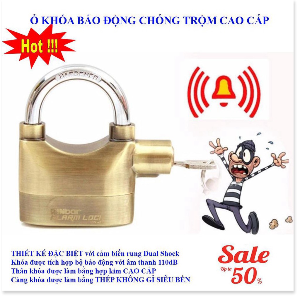 Ổ Khóa Chống Trộm Cao Cấp Kinbar Có Còi Báo Động Điện Lực - Điện Lực