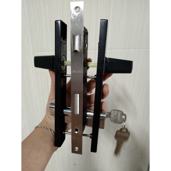 💥Khóa KL đen đơn điểm cho cửa nhôm hệ vát cạnh 55