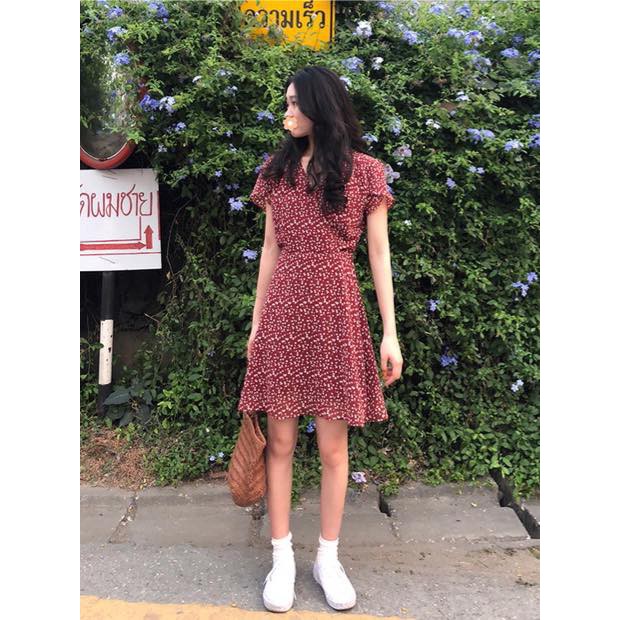 Đầm voan hoa nhí (kèm hình thật) | BigBuy360 - bigbuy360.vn