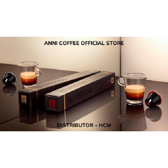 Cà Phê Viên Nén NESPRESSO Chính Hãng Dòng Ristretto Decaffeinato Độ Mạnh 10, New Date 2021, Hộp 10 Viên, NPP Anni Store