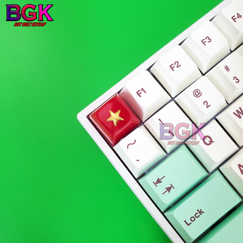 Keycap Lẻ Hình Sao Vàng Cờ Việt Nam SA profile ( keycap resin độc lạ )( Keycap Artisan )