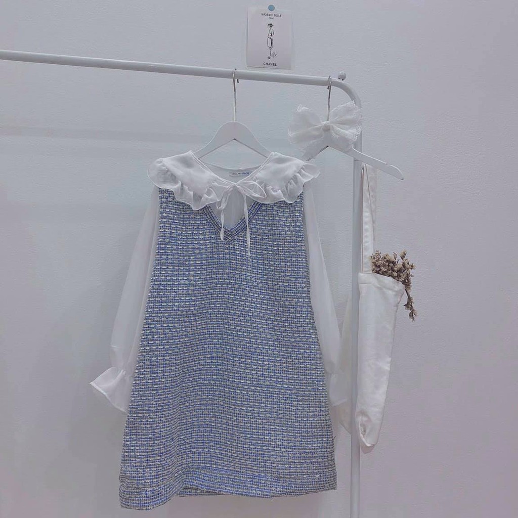 Set đầm bố caro hàng Quảng Châu cao cấp