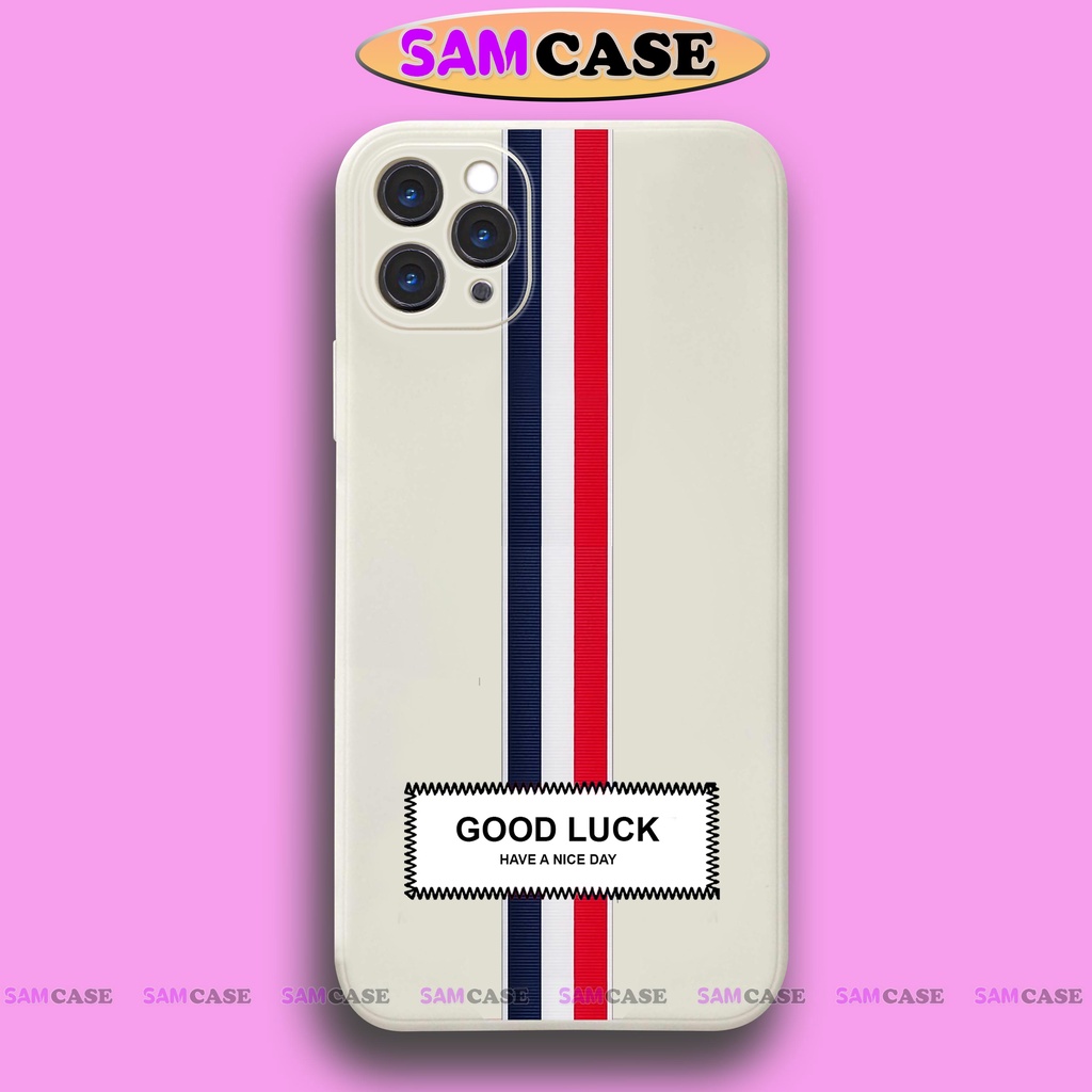 Ốp lưng iPhone cạnh viền vuông silicon mềm dẻo bảo vệ camera cho 6/6s/7/8/X/XS/XR/11/12/13 Pro Plus Max mẫu Good Luck