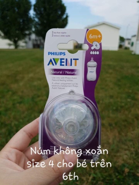 Núm ti thay thế bình Philips Avent Natural và tay cầm bình sữa