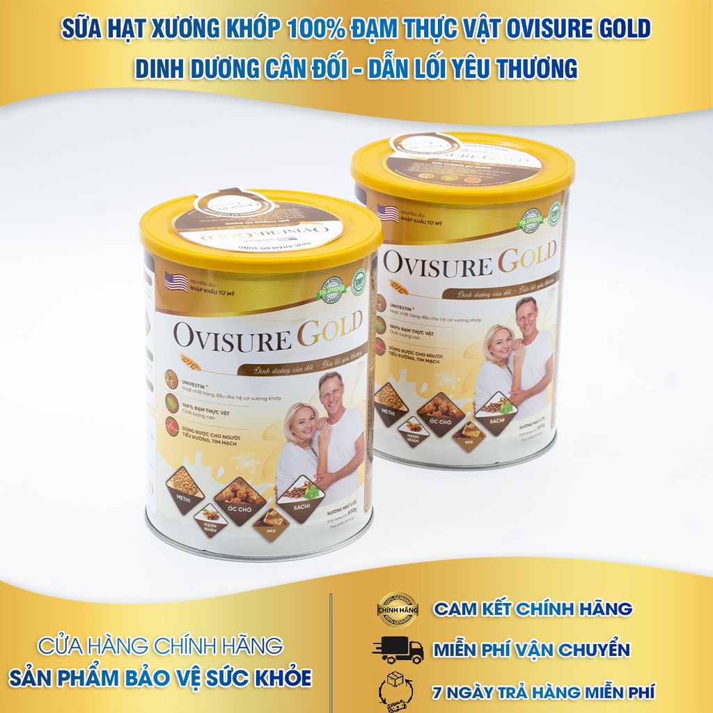 Sữa OVISURE GOLD Sữa Hạt Dinh Dưỡng, 100% Đạm Thực Vật Bổ Sung Canxi