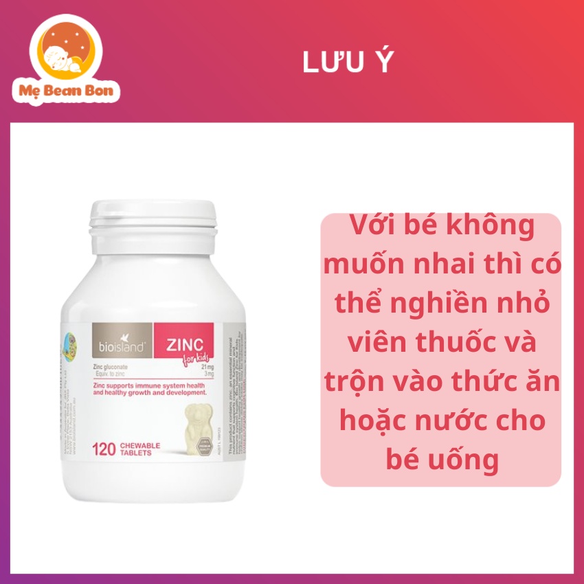 Kẹo Kẽm Zinc Bioisland 120 Viên Nhai Xuất Xứ Úc Cho Bé Từ 1 Tuổi Biếng Ăn Tăng Đề Kháng Ăn Ngon Miệng Bé Dễ Hấp Thụ