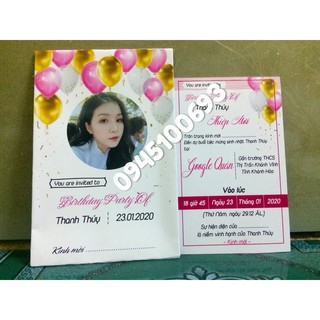 set 10 THIỆP SINH NHẬT người lớn, teen - Thiệp mời ghép hình in nội dung