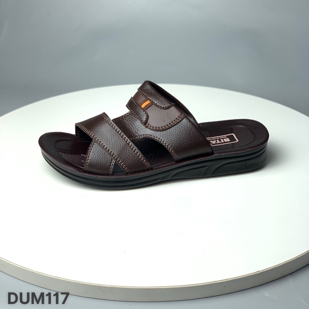 Dép lê nam BITAS ❤️FREESHIP❤️ Dép quai ngang da PU đế đúc siêu nhẹ siêu bền DUM117