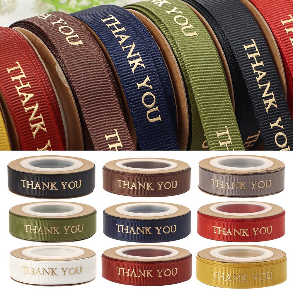 10 Yards 1.5cm ruy băng Thank You diy trang trí quà tặng bó hoa tiệc tùng sinh nhật