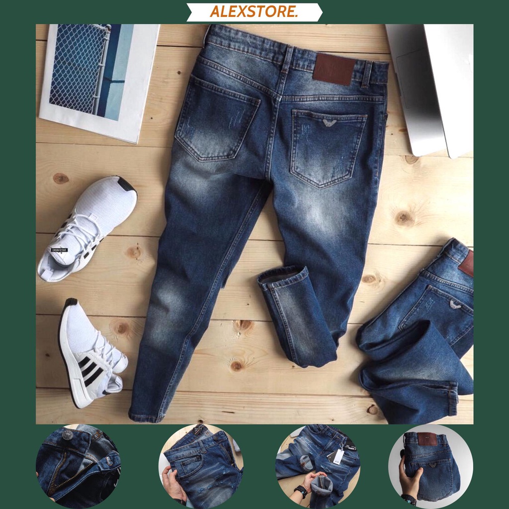 QUẦN JEANS NAM RÁCH CAO CẤP SKINNY ÔM VỪA DÁNG SIÊU ĐẸP VNXK