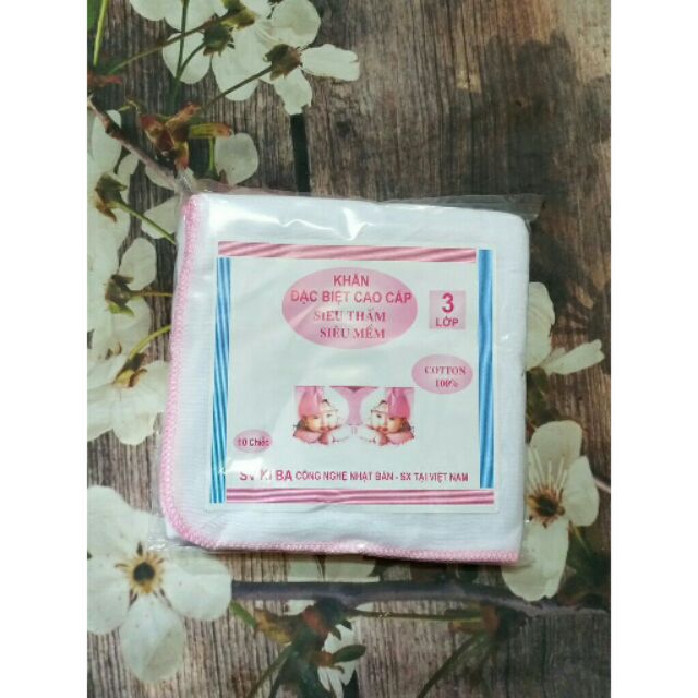 Khăn Xô Sữa Kiba Siêu Thấm, Siêu Mềm 3 Lớp