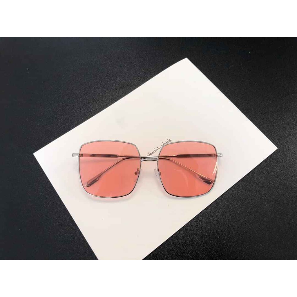 Kính râm nữ mặt vuông thời trang chống tia uv kiểu dáng sang chảnh màu hiếm - VUÔNG HỒNG