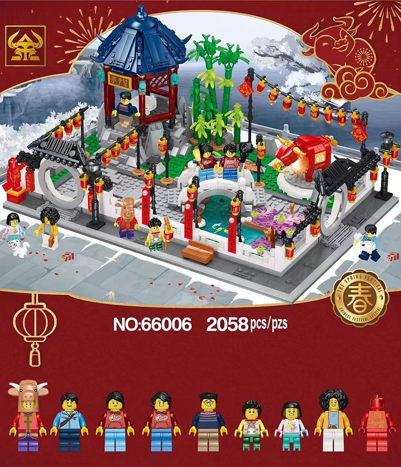Lắp ráp mô hình tết khuôn viên lễ hội chào đón mùa xuân tân sửu 66006