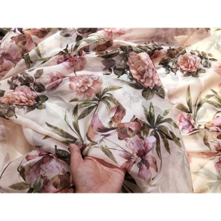 Vải Voan Tơ Hoa ( Giá 80k/m)