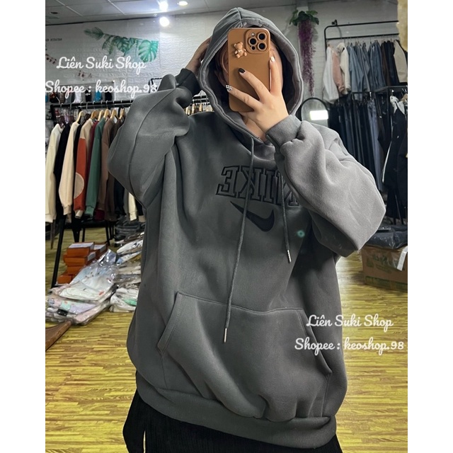 Áo hoodie thêu Ni.ke hai lớp | BigBuy360 - bigbuy360.vn
