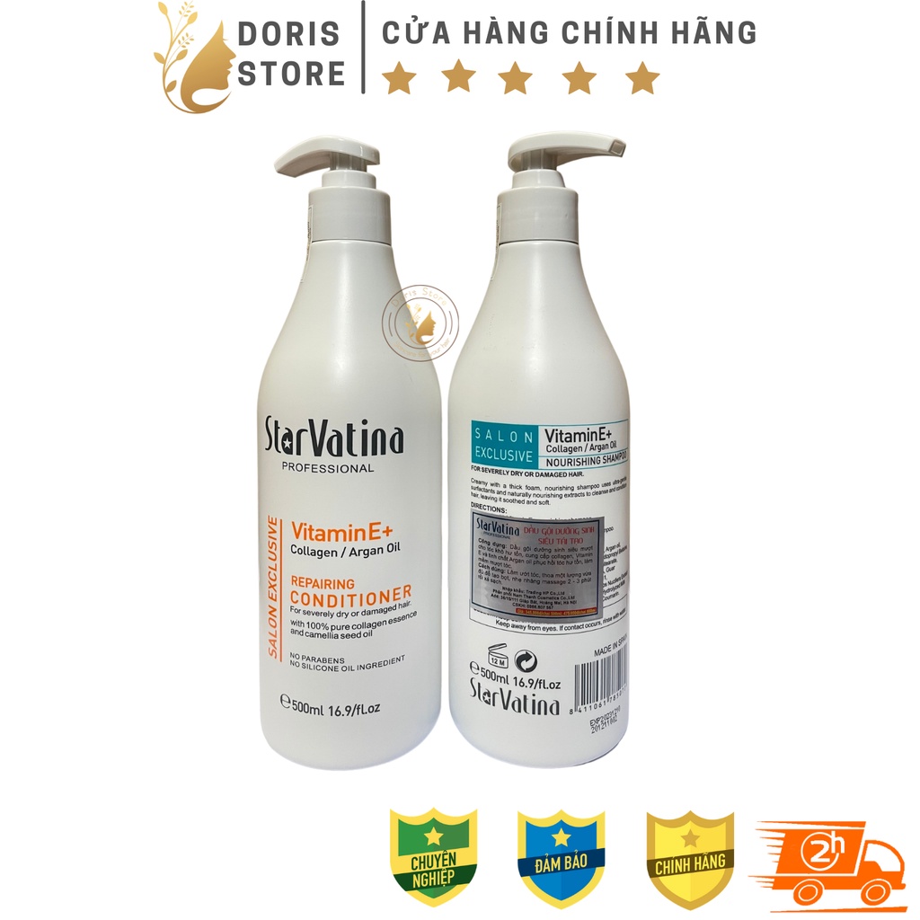 DẦU GỘI XẢ STAR VATINA 500ML DƯỠNG ẨM TÁI SINH PHỤC HỒI TÓC HƯƠNG NƯỚC HOA HÀNG CHÍNH HÃNG