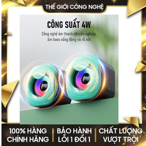 Loa Máy Tính/Laptop ROBOT RS180 công suất 4W Hiệu Ứng Ánh Sáng RGB - BẢO HÀNH 12 THÁNG