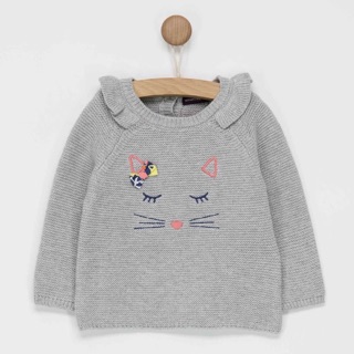 Áo len mèo cute cho bé gái 3-8t Ảnh thật