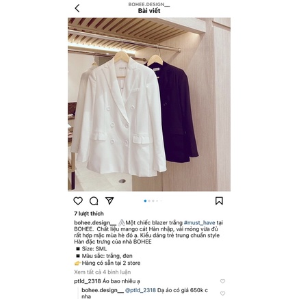 Áo vest trắng bohee/ áo blazer trắng