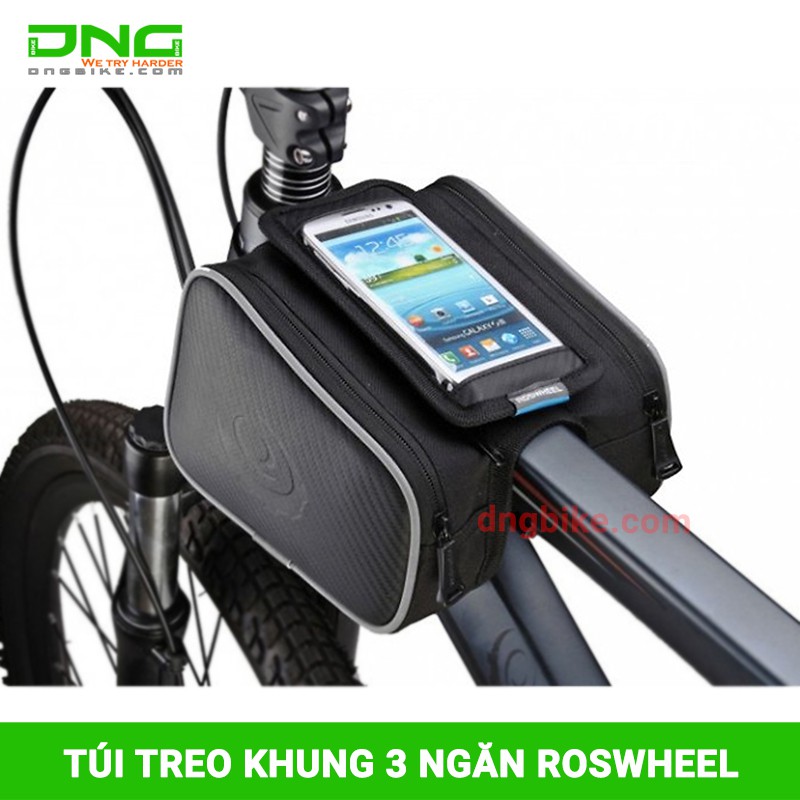 Túi điện thoại treo KHUNG xe đạp 3 ngăn ROSWHEEL