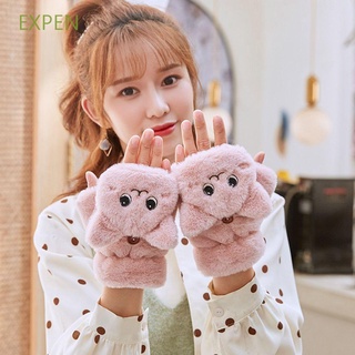 Găng tay nhung hở ngón mềm mại co giãn thiết kế đơn giản thời trang thu đông cho nữ