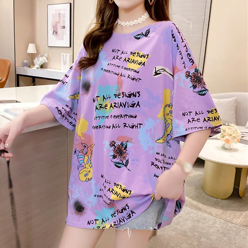 Áo Thun Form Rộng Ngắn Tay Mẫu 2021 Thời Trang Dành Cho Nữ